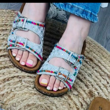 👡 صندل نسائي مرصّع بالأحجار 2025 -9